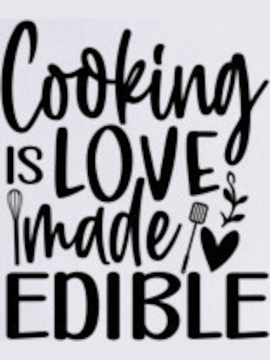 Pop Culture Cooking Is Love Made Edible Кухненска Престилка Бяла 75x90см P063222108F1