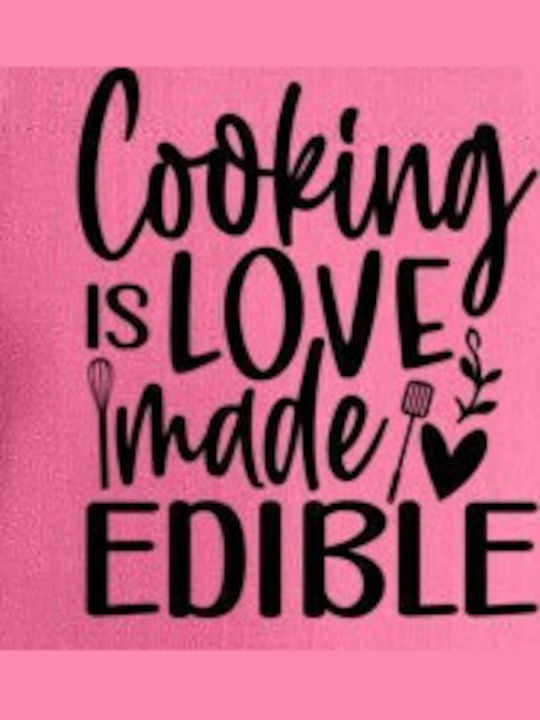 Pop Culture Cooking Is Love Made Edible Pink Kitchen Apron 75x90cm P063222137F1