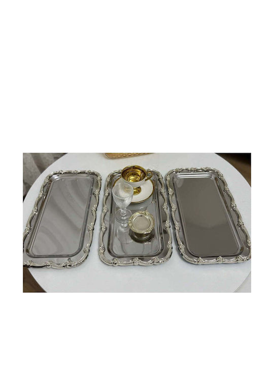 SteweHome Tăvi De Servire Din Inox 18x32cm 3 Bucăți