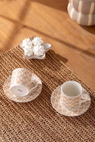 SteweHome Coffee Cup Made of Beige Porcelain 90ml