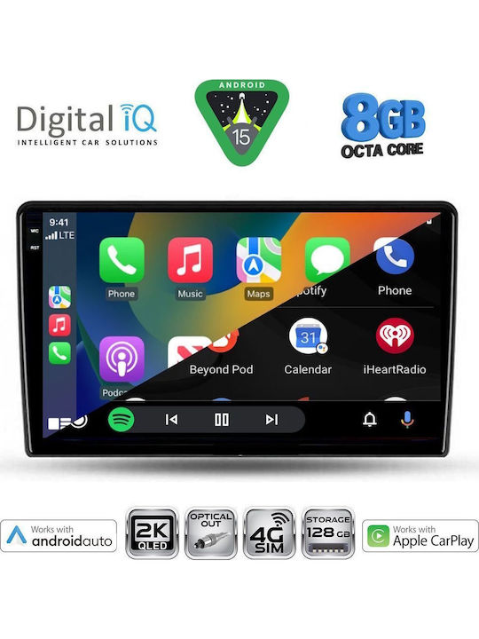 Digital IQ Car Audio System for Ford Fiesta 2018 (Bluetooth/USB/WiFi/GPS/Apple CarPlay/Android Auto) with 10" Touch Screen