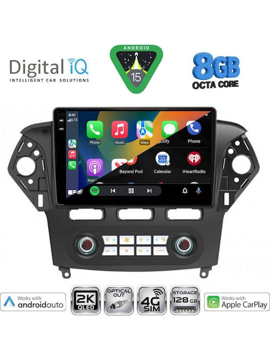 Digital IQ Car Audio System for Ford Mondeo 2011-2013 with Clima (Bluetooth/USB/WiFi/GPS/Apple CarPlay/Android Auto) with 10" Touch Screen