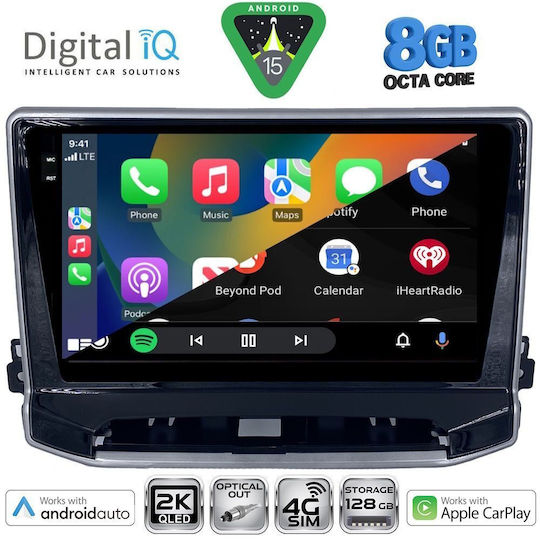 Digital IQ Car Audio System for Jeep Compass 2022 with Clima (Bluetooth/USB/WiFi/GPS/Apple CarPlay/Android Auto) with 10" Touch Screen