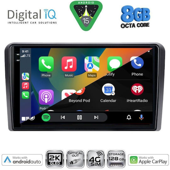 Digital IQ Ηχοσύστημα Αυτοκινήτου 2001-2005 (Bluetooth/USB/WiFi/GPS/Apple-Carplay/Android-Auto) με Οθόνη Αφής 9"