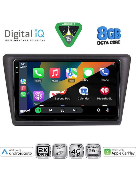 Digital IQ Car Audio System for Skoda Rapid 2014-2019 with Clima (Bluetooth/USB/WiFi/GPS/Apple CarPlay/Android Auto) with 9" Touch Screen