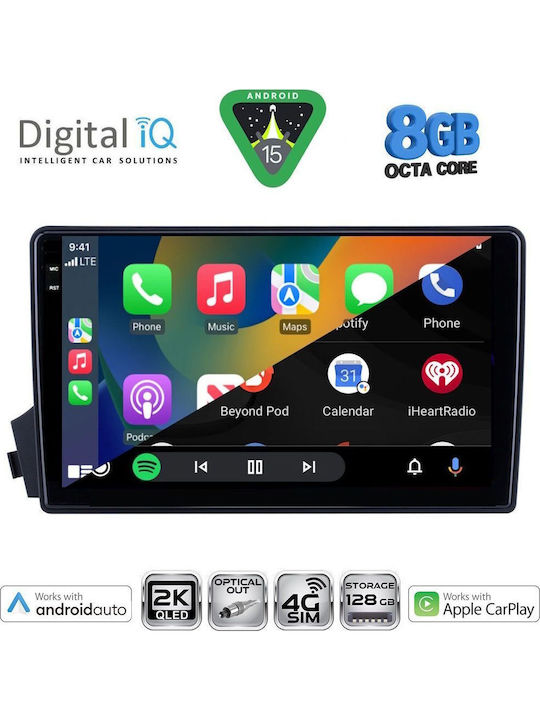 Digital IQ Car Audio System for Ssangyong Actyon / Kyron 2006-2015 Bluetooth USB WiFi GPS Apple CarPlay Android Auto with 9" Touch Screen