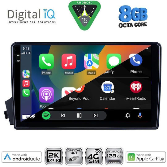 Digital IQ Car Audio System for Ssangyong Actyon / Kyron 2006-2015 Bluetooth USB WiFi GPS Apple CarPlay Android Auto with 9" Touch Screen