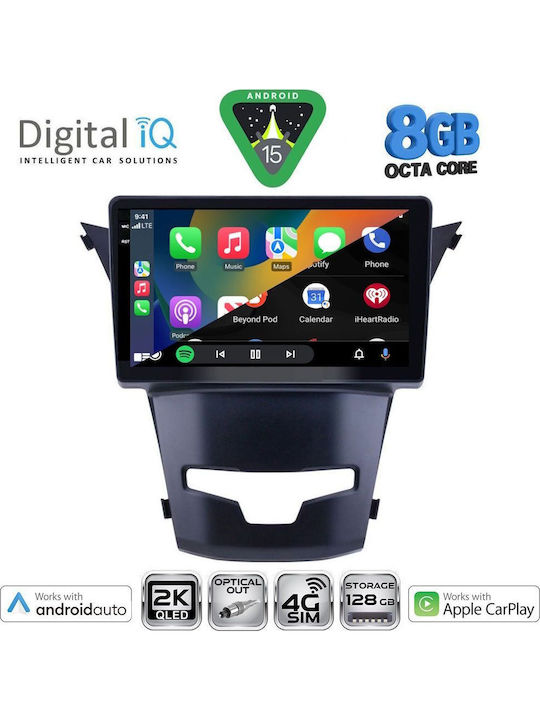Digital IQ Car Audio System for Ssangyong Korando 2014-2019 Bluetooth USB WiFi GPS Apple CarPlay Android Auto with 9" Touch Screen