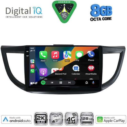Digital IQ Car Audio System for Honda CR-V 2013-2017 (Bluetooth/USB/WiFi/GPS/Apple CarPlay/Android Auto) with 10" Touch Screen