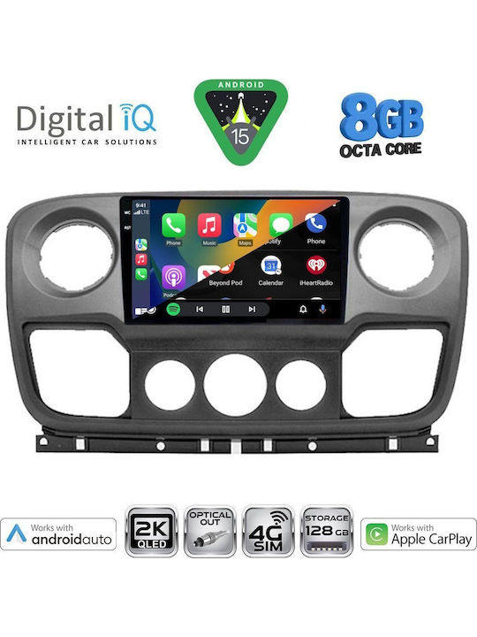 Digital IQ Car Audio System for Opel Movano Renault Master Nissan NV400 2010-2020 (Bluetooth/USB/WiFi/GPS/Apple CarPlay/Android Auto) with 10" Touch Screen