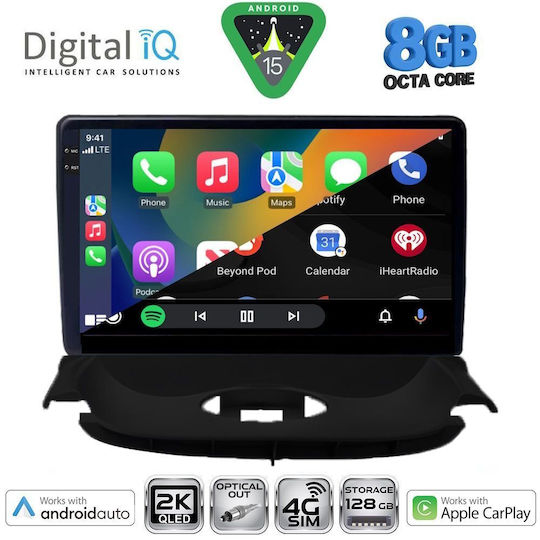 Digital IQ Car Audio System for Peugeot 206 1998-2006 Bluetooth USB WiFi GPS Apple CarPlay Android Auto with 9" Touch Screen