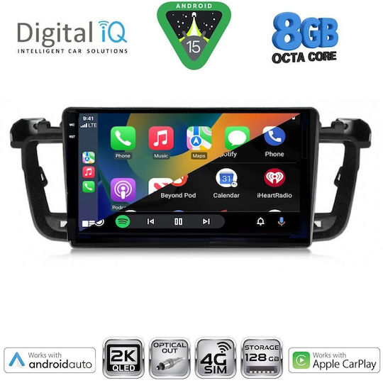 Digital IQ Ηχοσύστημα Αυτοκινήτου για Peugeot 508 2010-2016 (Bluetooth/USB/WiFi/GPS/Apple-Carplay/Android-Auto) με Οθόνη Αφής 9"