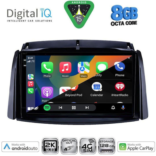 Digital IQ Ηχοσύστημα Αυτοκινήτου για Renault Koleos 2006-2016 (Bluetooth/USB/WiFi/GPS/Apple-Carplay/Android-Auto) με Οθόνη Αφής 9"