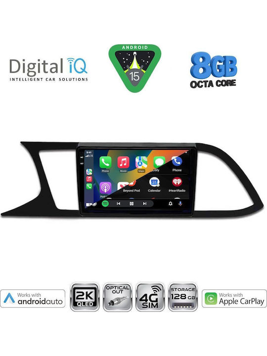 Digital IQ Car Audio System for Seat Leon 2012-2021 with Clima (Bluetooth/USB/WiFi/GPS/Apple CarPlay/Android Auto) with 9" Touch Screen