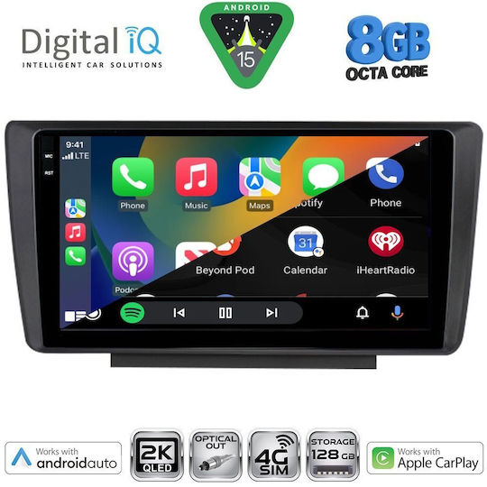 Digital IQ Ηχοσύστημα Αυτοκινήτου για Skoda Octavia 2005-2012 με Clima (Bluetooth/USB/WiFi/GPS/Apple-Carplay/Android-Auto) με Οθόνη Αφής 9"