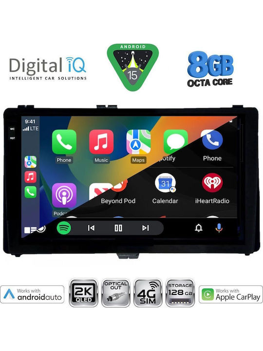 Digital IQ Car Audio System for Toyota Auris / Aygo X / Corolla 2017-2019 (Bluetooth/USB/WiFi/GPS/Apple CarPlay/Android Auto) with 9" Touch Screen