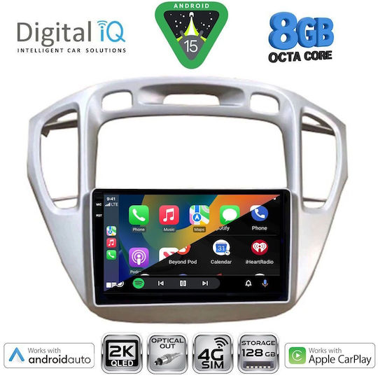 Digital IQ Ηχοσύστημα Αυτοκινήτου για Toyota Highlander 2002-2009 (Bluetooth/USB/WiFi/GPS/Apple-Carplay/Android-Auto) με Οθόνη Αφής 9"