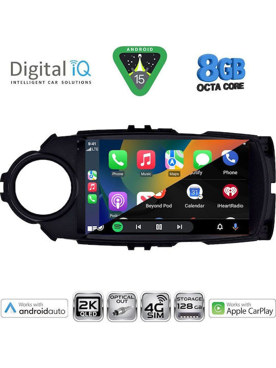 Digital IQ Car Audio System for Toyota Yaris 2015-2020 (Bluetooth/USB/WiFi/GPS/Apple CarPlay/Android Auto) with 9" Touch Screen