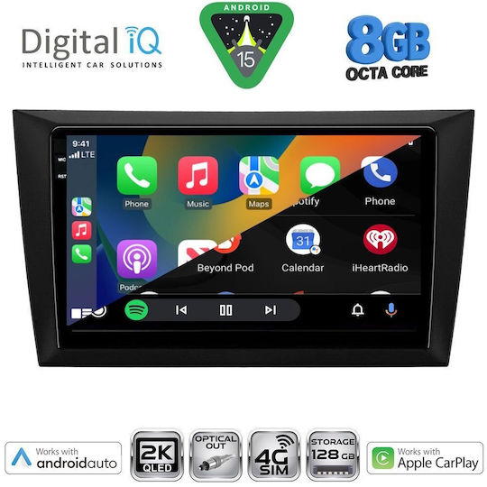 Digital IQ Car Audio System for Volkswagen Golf 2009-2012 with Clima (Bluetooth/USB/WiFi/GPS/Apple CarPlay/Android Auto) with 9" Touch Screen