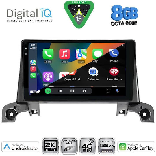 Digital IQ Ηχοσύστημα Αυτοκινήτου για Peugeot 3008 2016 (Bluetooth/USB/WiFi/GPS/Apple-Carplay/Android-Auto) με Οθόνη Αφής 9"