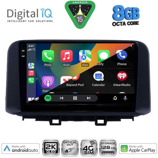 Digital IQ Ηχοσύστημα Αυτοκινήτου για Hyundai Kona 2017-2023 (Bluetooth/USB/WiFi/GPS/Apple-Carplay/Android-Auto) με Οθόνη Αφής 10"
