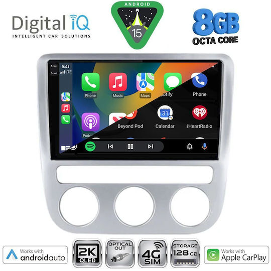 Digital IQ Ηχοσύστημα Αυτοκινήτου για Volkswagen Eos / Scirocco 2006 με Clima (Bluetooth/USB/WiFi/GPS/Apple-Carplay/Android-Auto) με Οθόνη Αφής 9"