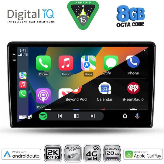 Digital IQ Ηχοσύστημα Αυτοκινήτου για Ssangyong Rexton 2002-2006 (Bluetooth/USB/WiFi/GPS/Apple-Carplay/Android-Auto) με Οθόνη Αφής 9"