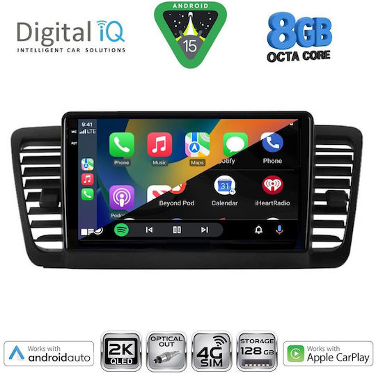 Digital IQ Car Audio System for Subaru Legacy / Outback 2002-2008 (Bluetooth/USB/WiFi/GPS/Apple CarPlay/Android Auto) with 9" Touch Screen