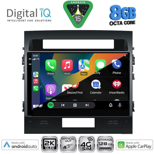 Digital IQ Ηχοσύστημα Αυτοκινήτου για Toyota Land Cruiser 2008-2015 (Bluetooth/USB/WiFi/GPS/Apple-Carplay/Android-Auto) με Οθόνη Αφής 10"