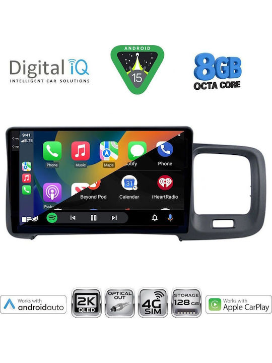 Digital IQ Car Audio System for Volvo S60 2010-2018 Bluetooth USB WiFi GPS Apple CarPlay Android Auto with 9" Touch Screen