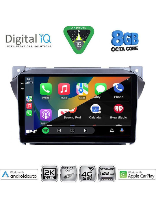 Digital IQ Auto-Audiosystem für Suzuki Alto Nissan Pixo 2009-2014 Bluetooth USB Eingebautes Wi-Fi GPS Apple CarPlay Android Auto mit 9 Zoll Touchscreen