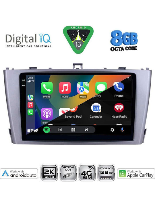 Digital IQ Car Audio System for Toyota Avensis 2009-2015 Bluetooth USB WiFi GPS Apple CarPlay Android Auto with 9" Touch Screen