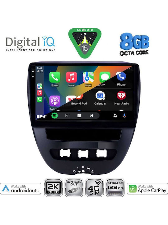 Digital IQ Car Audio System for Toyota Aygo 2005-2014 Bluetooth USB WiFi GPS Apple CarPlay Android Auto with 10" Touch Screen