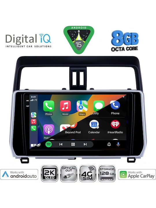 Digital IQ Car Audio System for Toyota Land Cruiser 2019-2023 Bluetooth USB WiFi GPS Apple CarPlay Android Auto with 10" Touch Screen