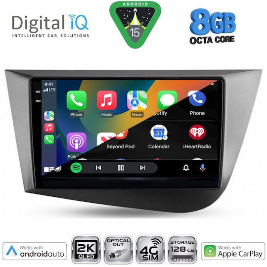 Digital IQ Car Audio System for Seat Leon 2005-2012 with Clima (Bluetooth/USB/WiFi/GPS/Apple CarPlay/Android Auto) with 9" Touch Screen