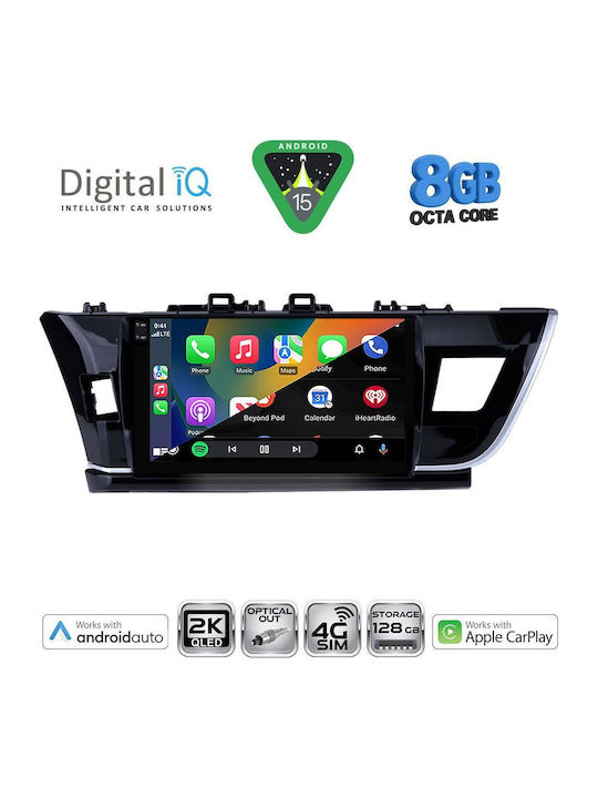 Digital IQ Car Audio System for Toyota Corolla 2013-2016 (Bluetooth/USB/WiFi/GPS/Apple CarPlay/Android Auto) with 10" Touch Screen