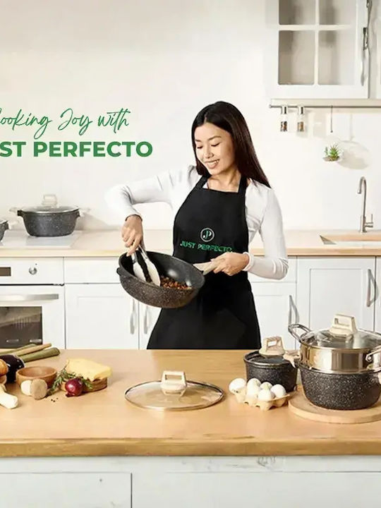 Just Perfecto Premium Kochgeschirr-Set aus Aluminiumguss Schwarz mit Keramik-Innenbeschichtung 5 Teile