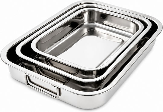 Karvounis Baking Pan from Stainless Steel 3 Pieces