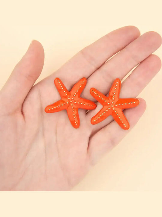 Coucou Suzette Gold Plated Steel Stud Earrings Orange