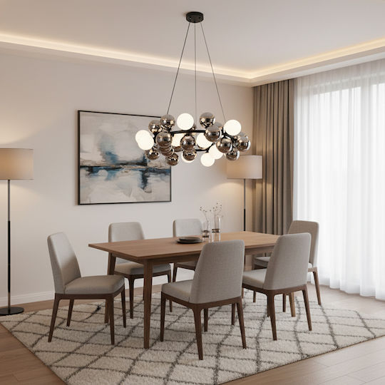 Alista Home Lumini Suspendate Alb Pentru 13 Lumini G9 80x80cm