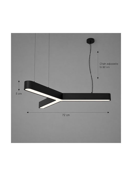 Alista Home Lumini Suspendate Reglabil Negru LED cu Lumină Alb Rece 72x72cm