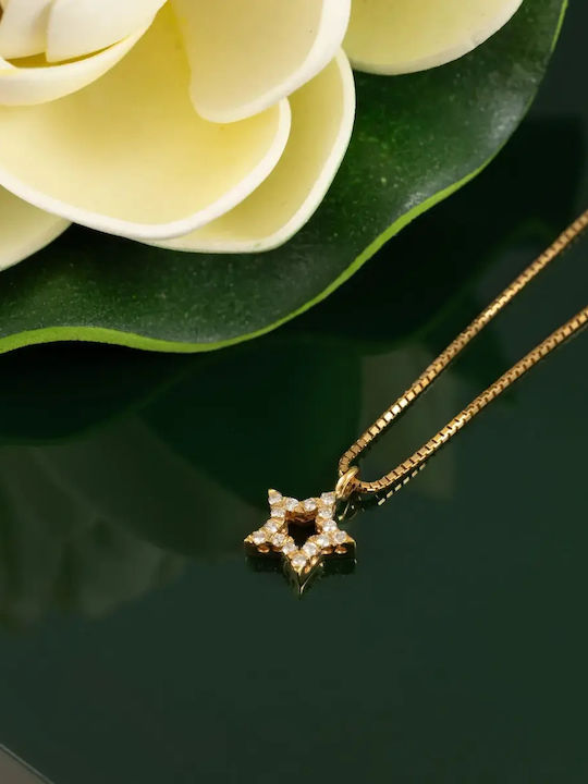 Halskette mit Stern-Design aus 18K Gold mit Diamant