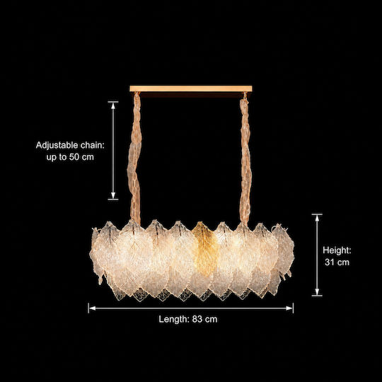Alista Home Lumina Suspendată Auriu 83x33cm Alista Home Lumina Suspendată Auriu 83x33cm