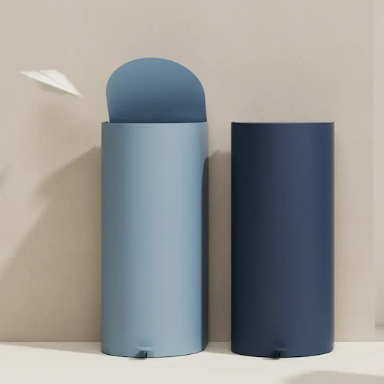 Premium Premium Mülleimer aus Inox mit Pedal Blau 60lt
