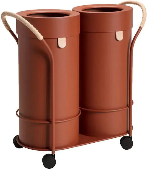 Premium Recycling Bin Made of Inox Steel Red 54lt