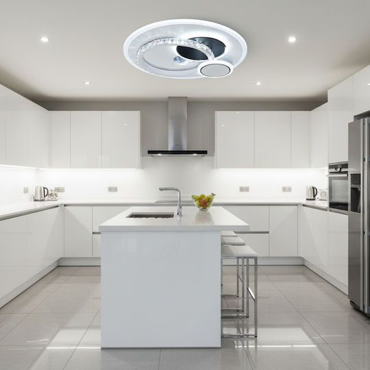 Alista Home Πλαφονιέρα Οροφής Μαύρη με Ενσωματωμένο LED και Κρύσταλλα