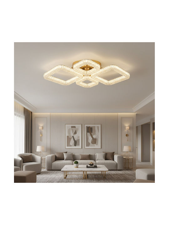 Alista Home Plafonieră de Tavan Aurie cu LED Integrat și Cristale și Telecomandă