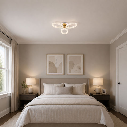 Alista Home Πλαφονιέρα Οροφής Χρυσή με Ενσωματωμένο LED και Τηλεχειριστήριο