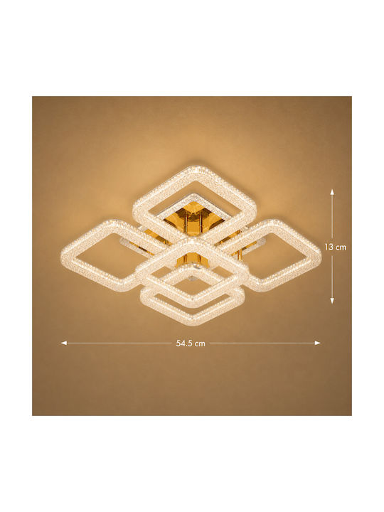 Alista Home Plafonieră de Tavan Aurie cu LED Integrat și Cristale și Telecomandă