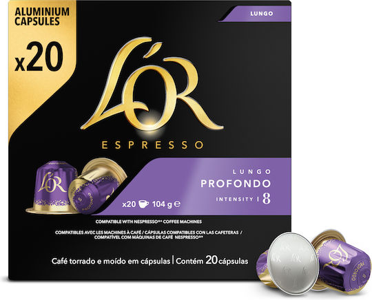 L'Or Капсули Еспресо Лунго Профондо Съвместими с Машина L'Or 20 капсули